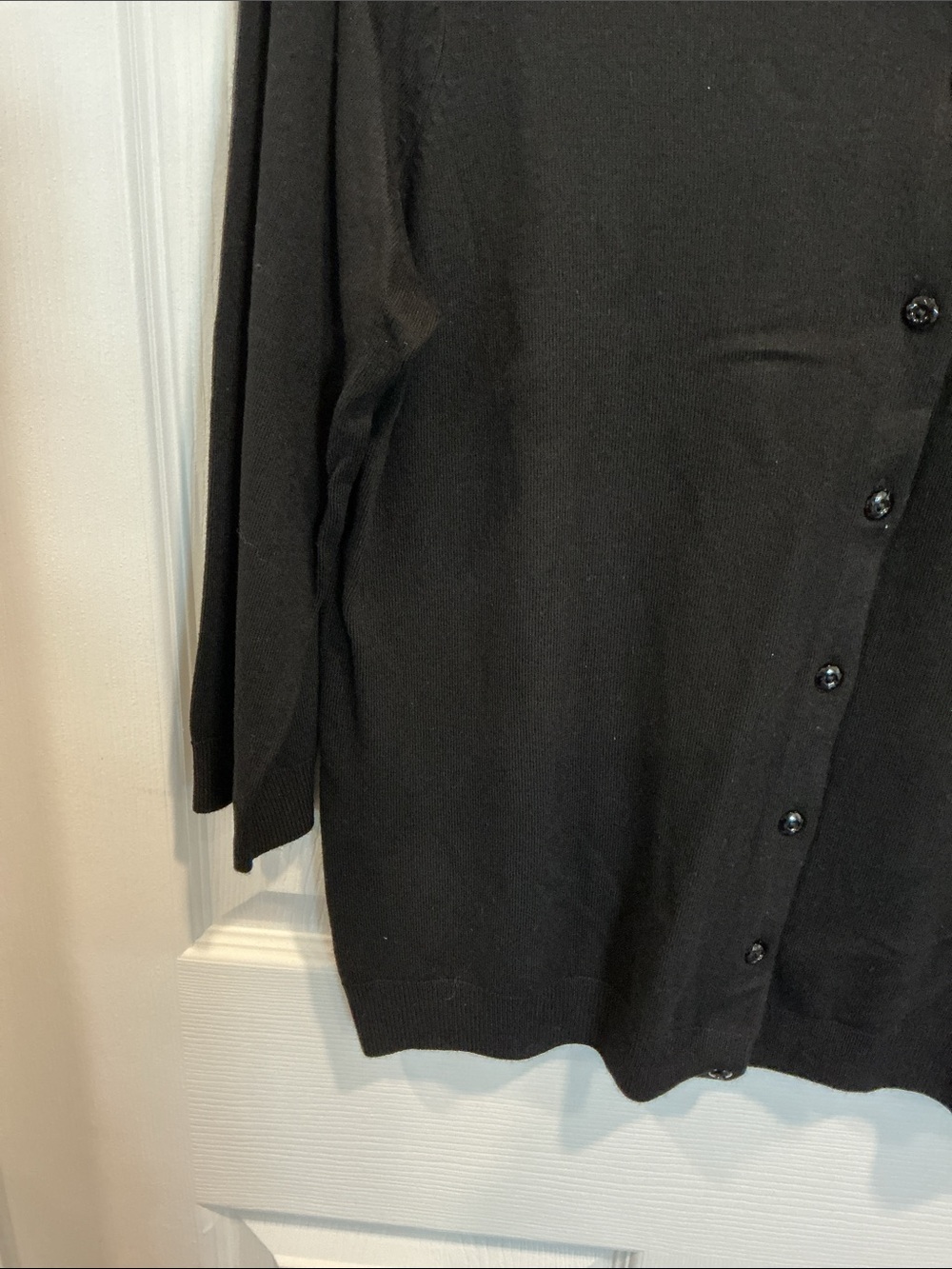 Roz & Ali Black Button-Front Cardigan Sweater- NWT - Picture 3 of 5